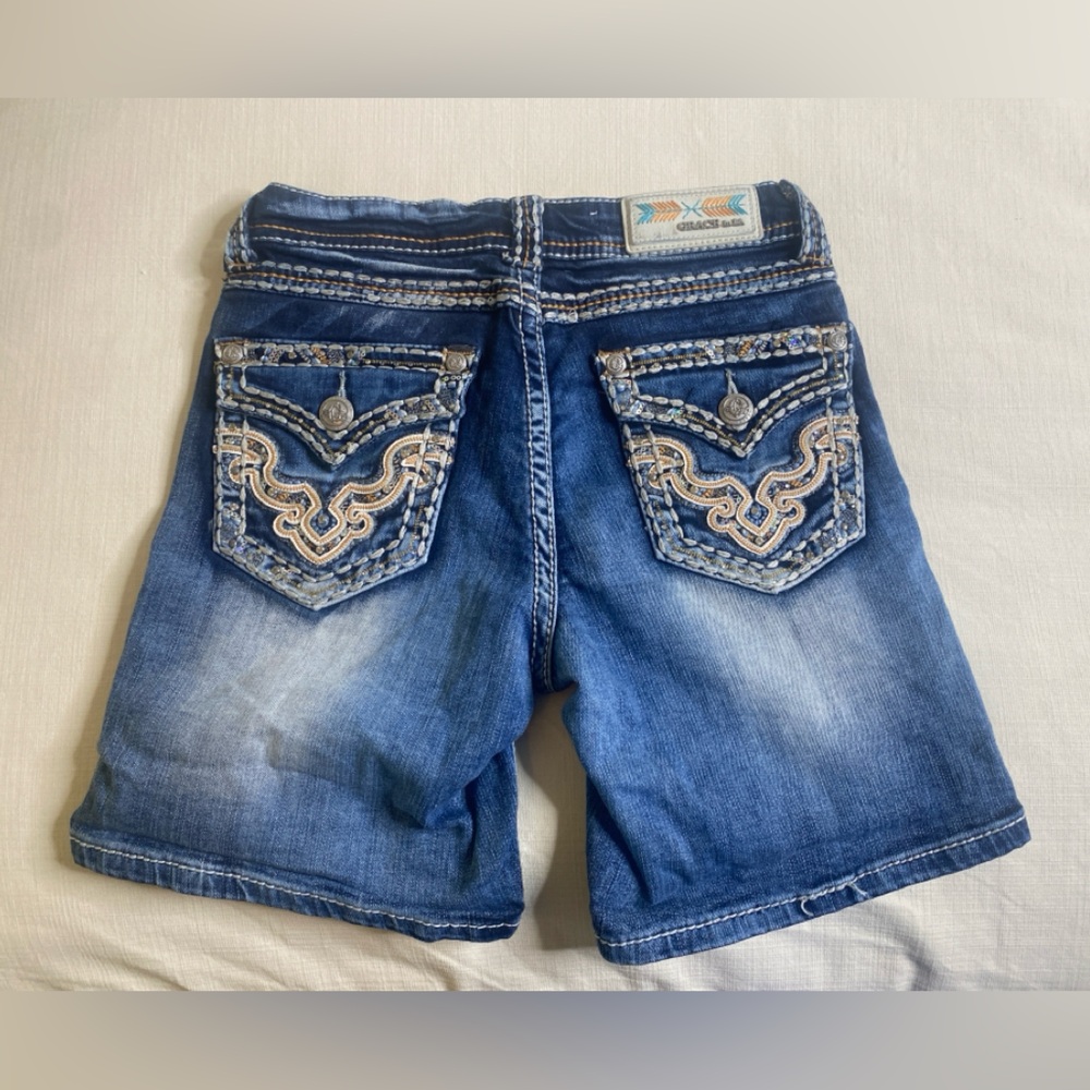 Grace Women's Classic Blue Jean Shorts Y2K Rock Revival
